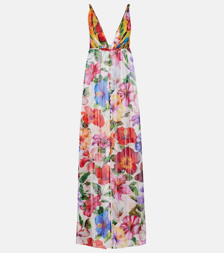 dolce & gabbana floral silk chiffon top