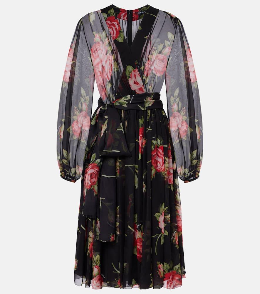 dolce & gabbana floral silk midi dress