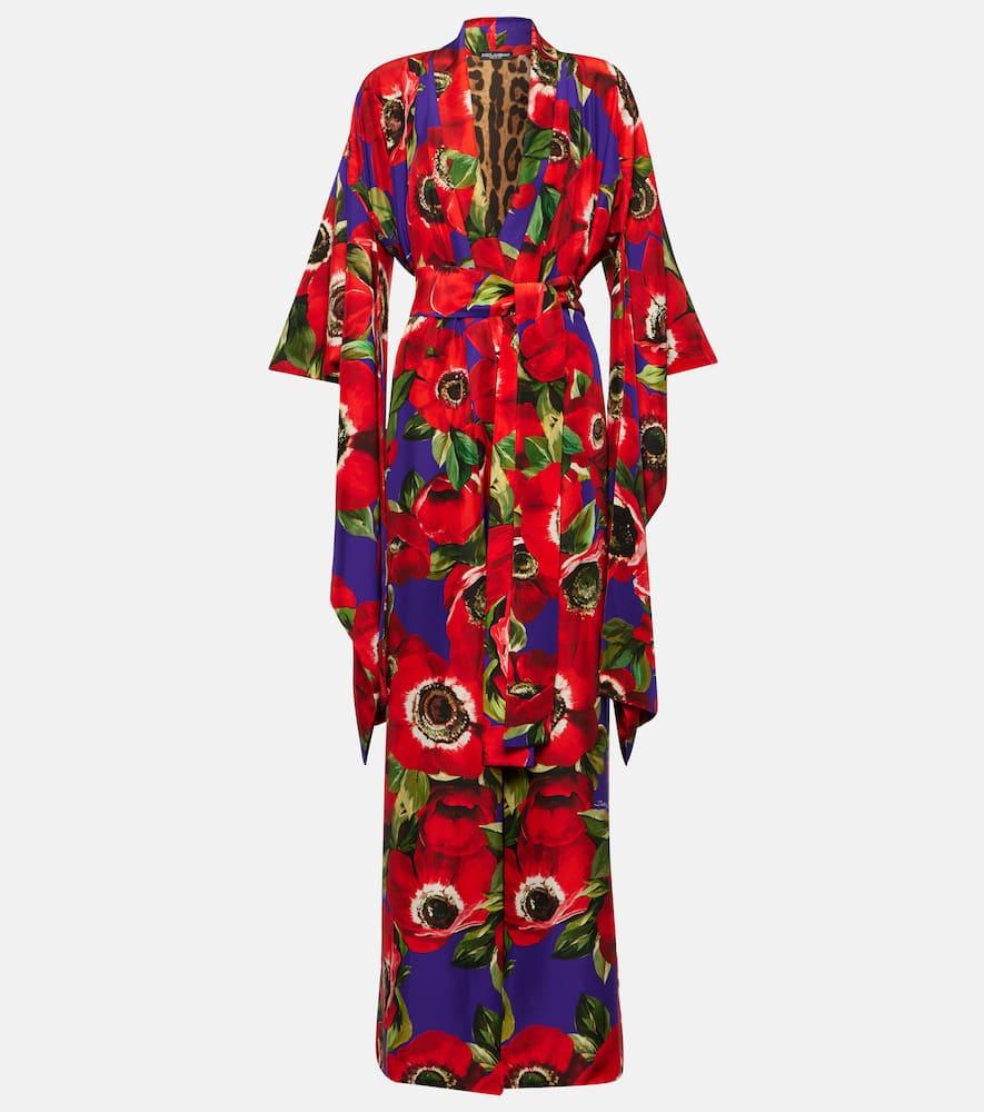 dolce & gabbana floral silk robe