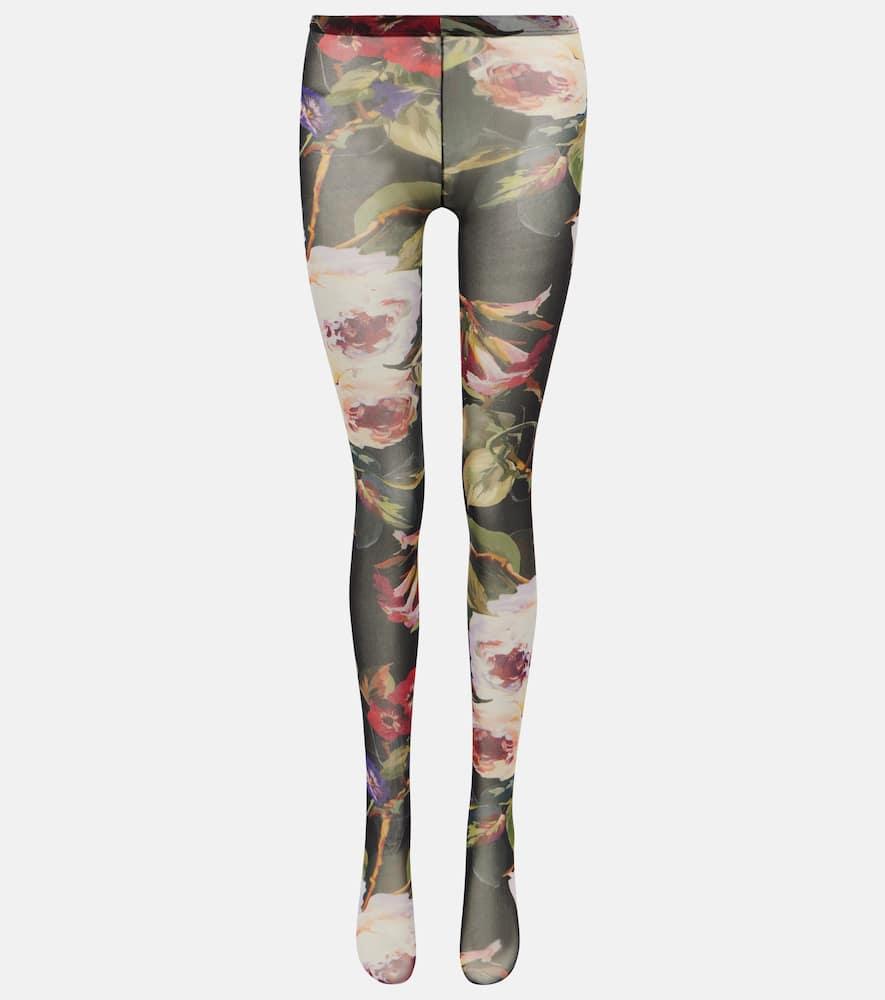 dolce & gabbana floral tulle tights