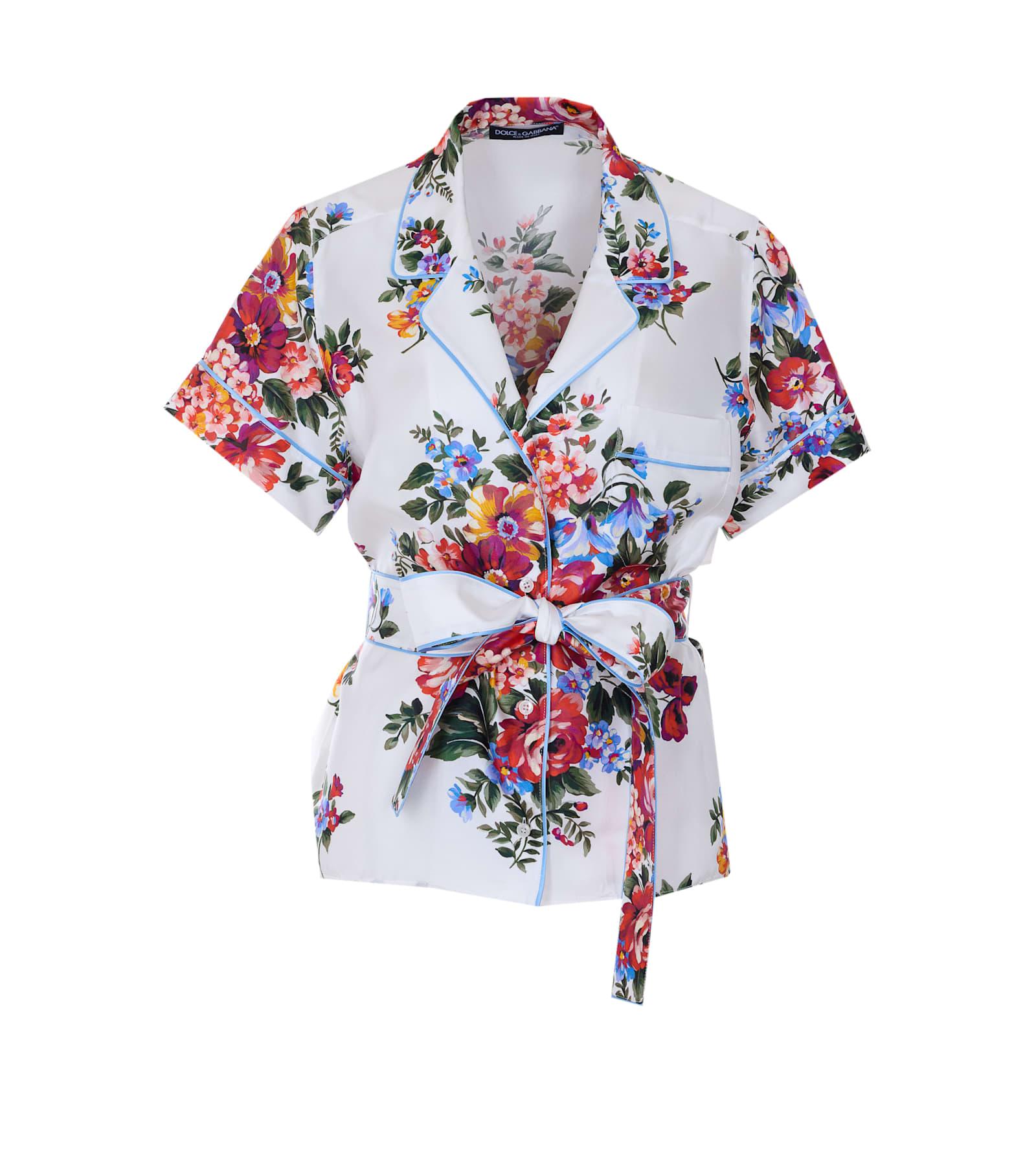 dolce & gabbana flower bouquet print top