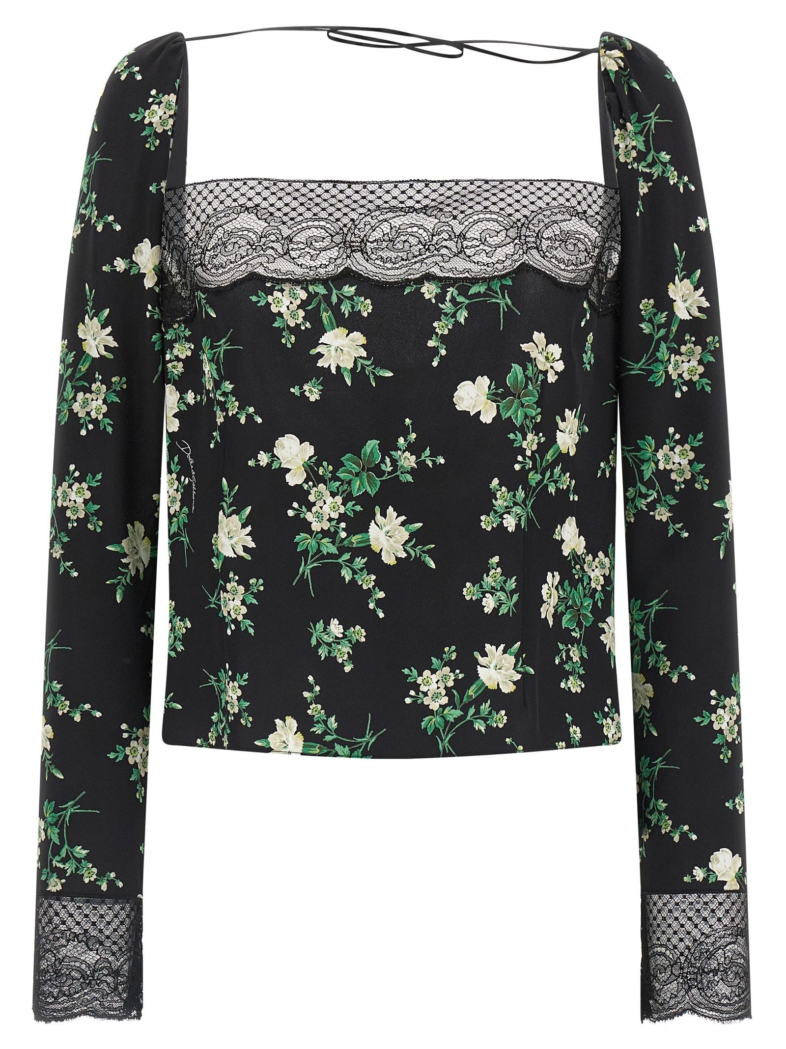 dolce & gabbana flower print top