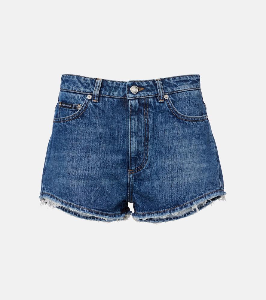 dolce & gabbana frayed denim shorts