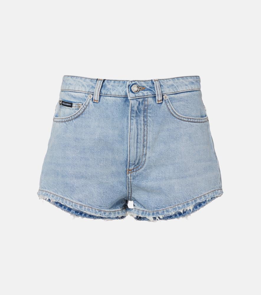 dolce & gabbana frayed denim shorts