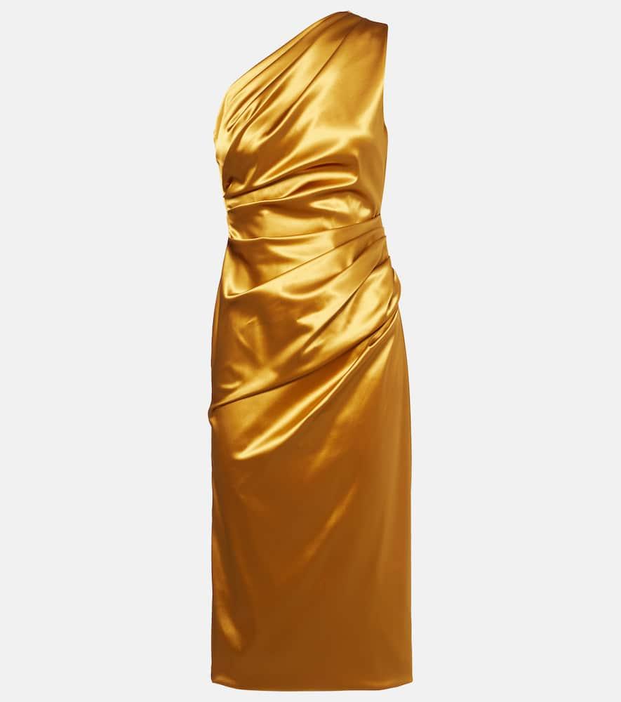 dolce & gabbana gathered satin cocktail dress