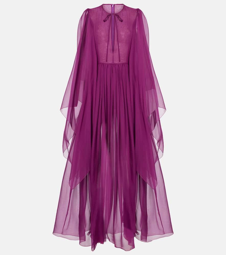 dolce & gabbana gathered silk chiffon gown