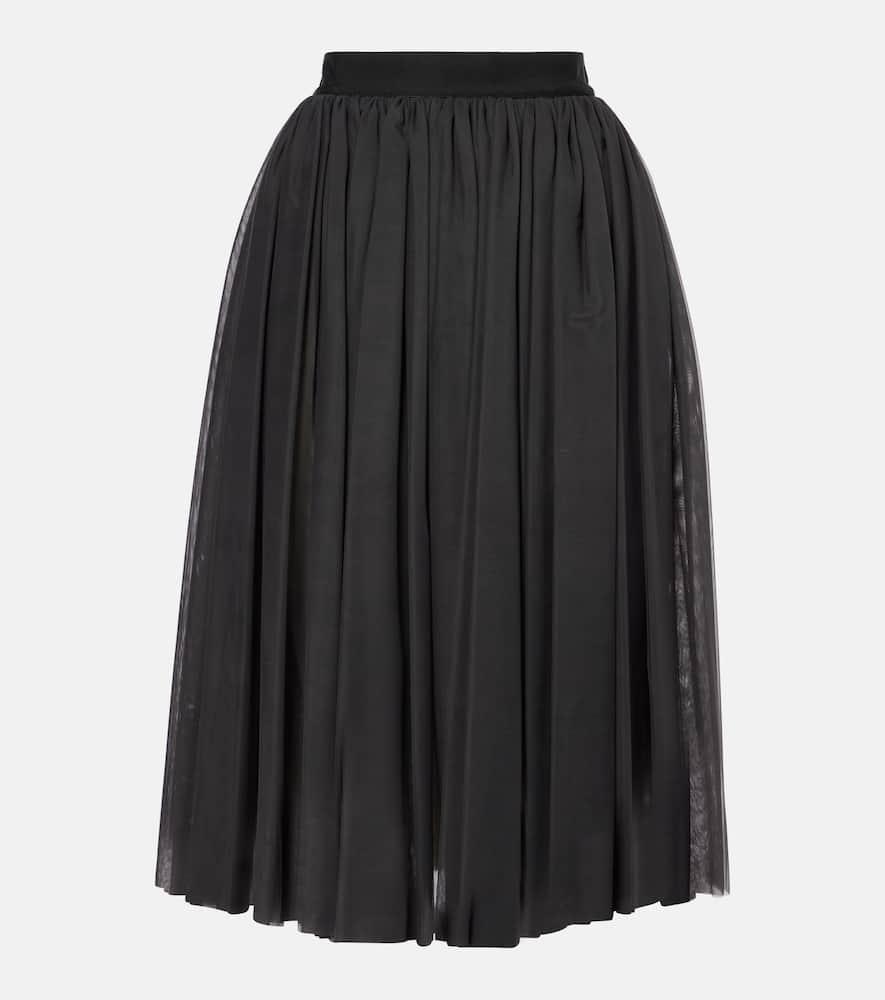 dolce & gabbana gathered tulle midi skirt