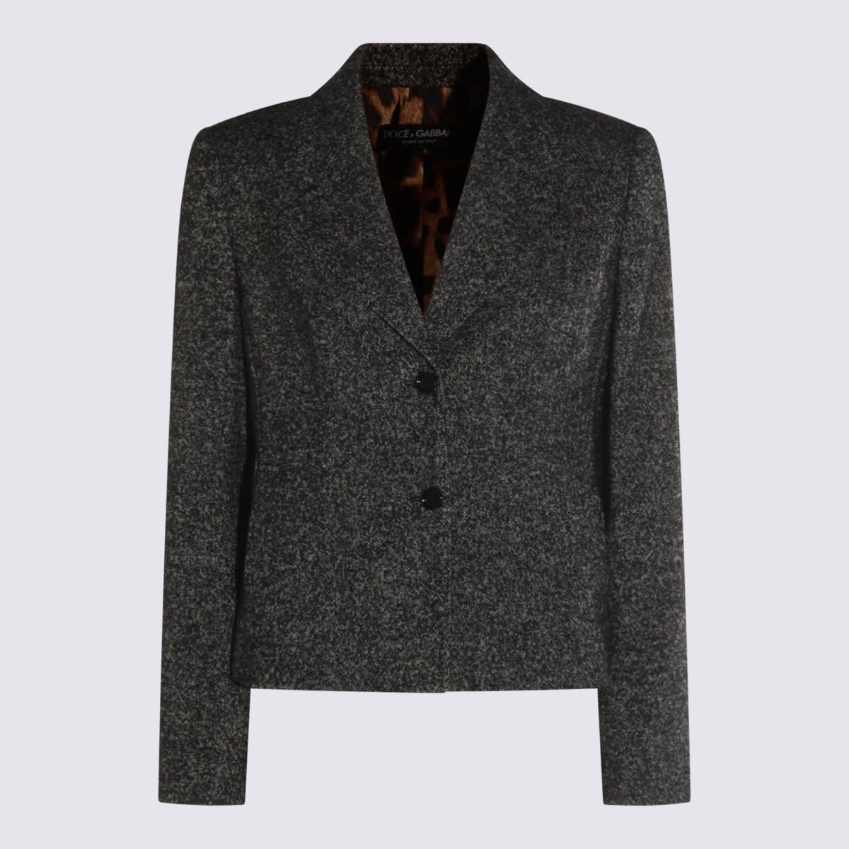 dolce & gabbana grey wool blazer