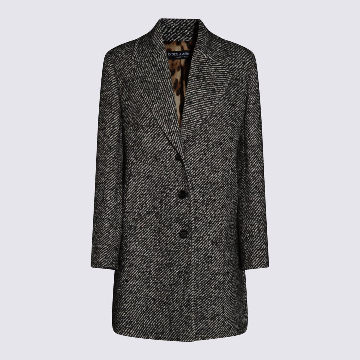 dolce & gabbana grey wool coat