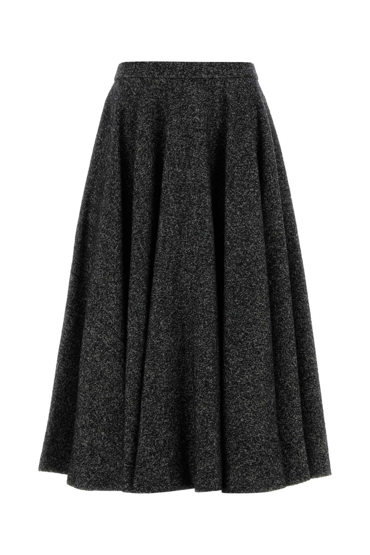 dolce & gabbana grey wool skirt