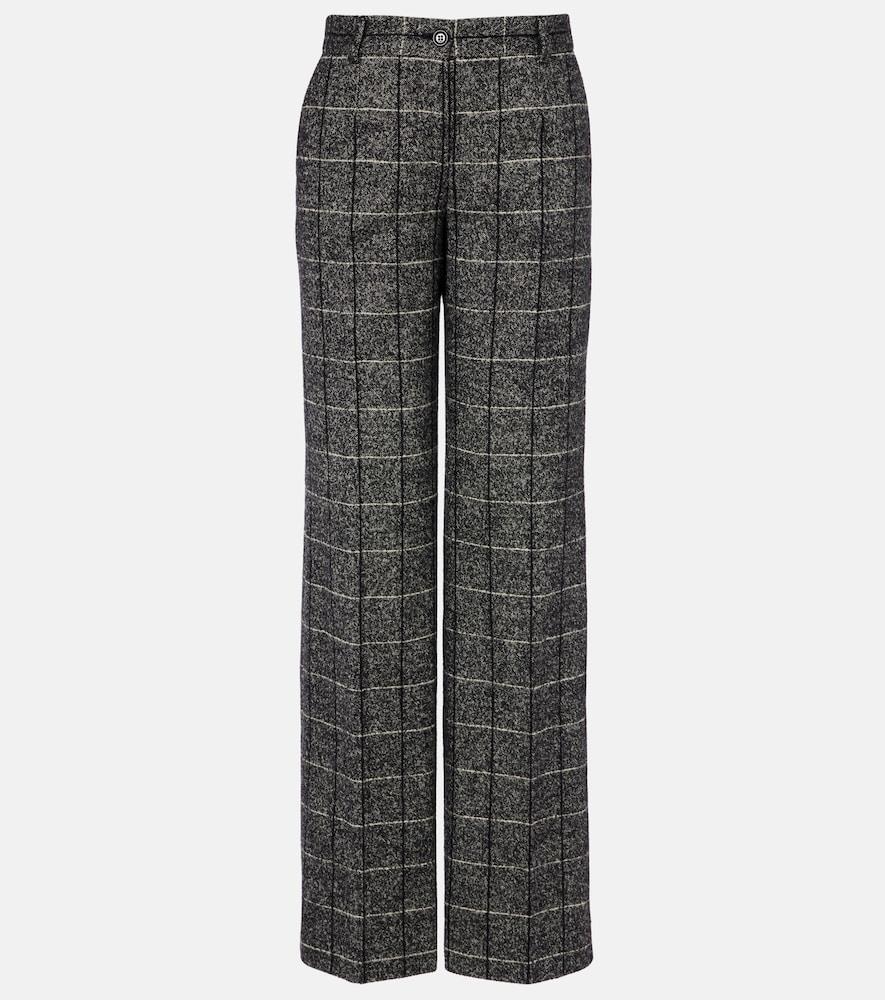 dolce & gabbana high-rise wool-blend wide-leg pants