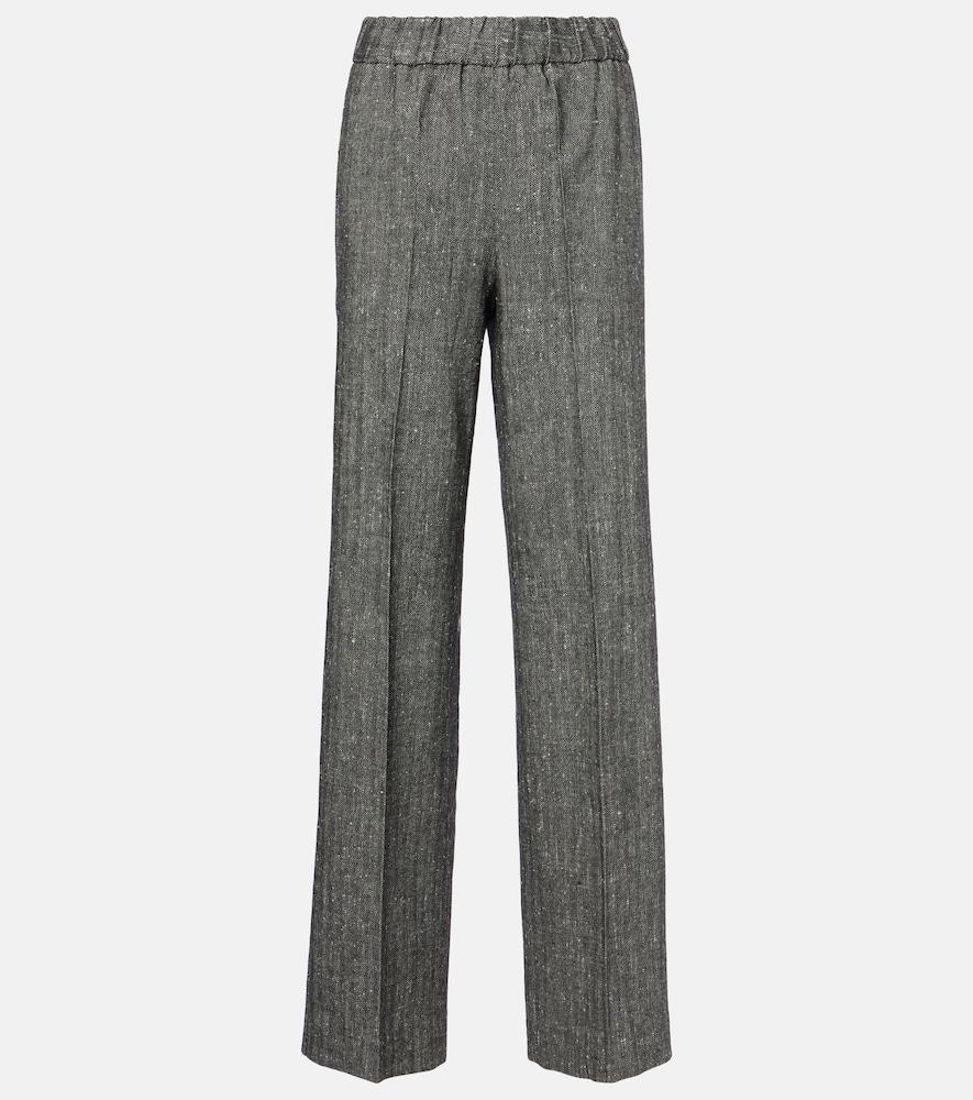 dolce & gabbana high-rise wool-blend wide-leg pants