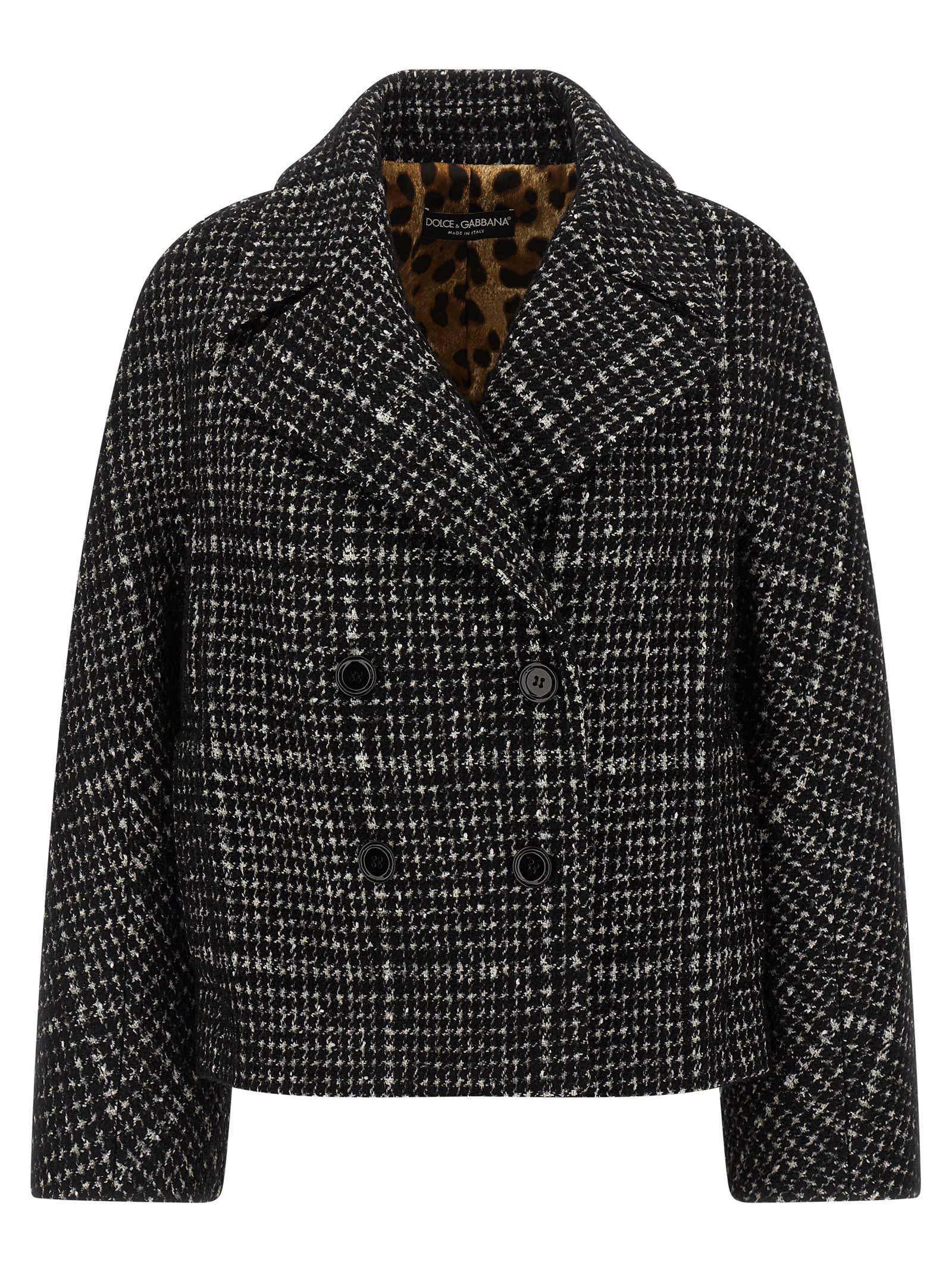 dolce & gabbana houndstooth coat