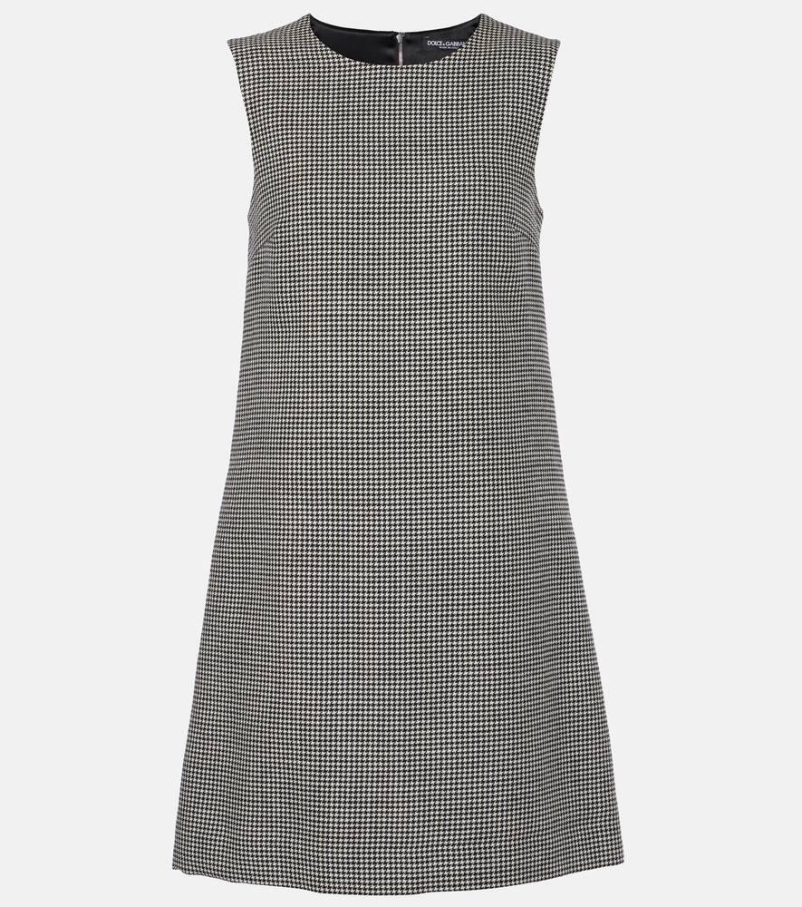 dolce & gabbana houndstooth wool minidress