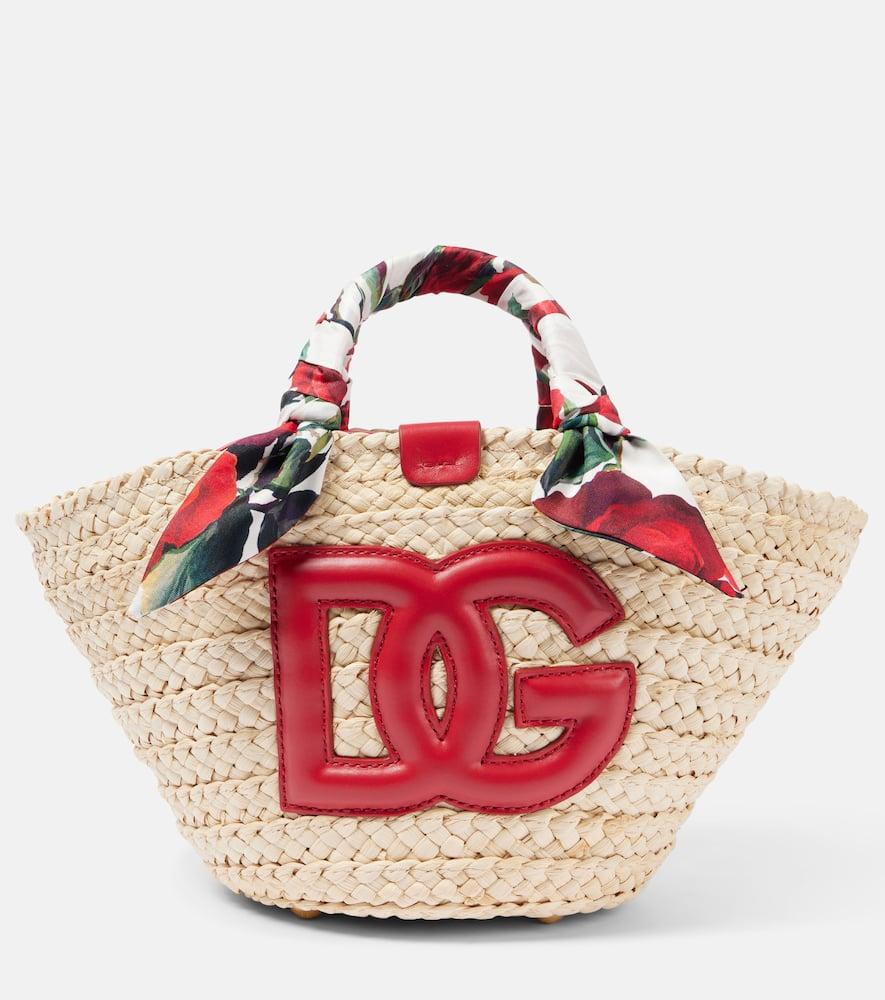 dolce & gabbana kendra small straw basket bag
