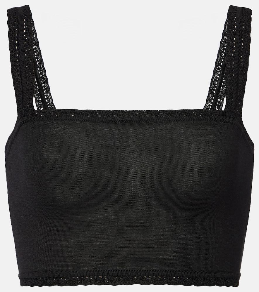 dolce & gabbana knitted silk crop top