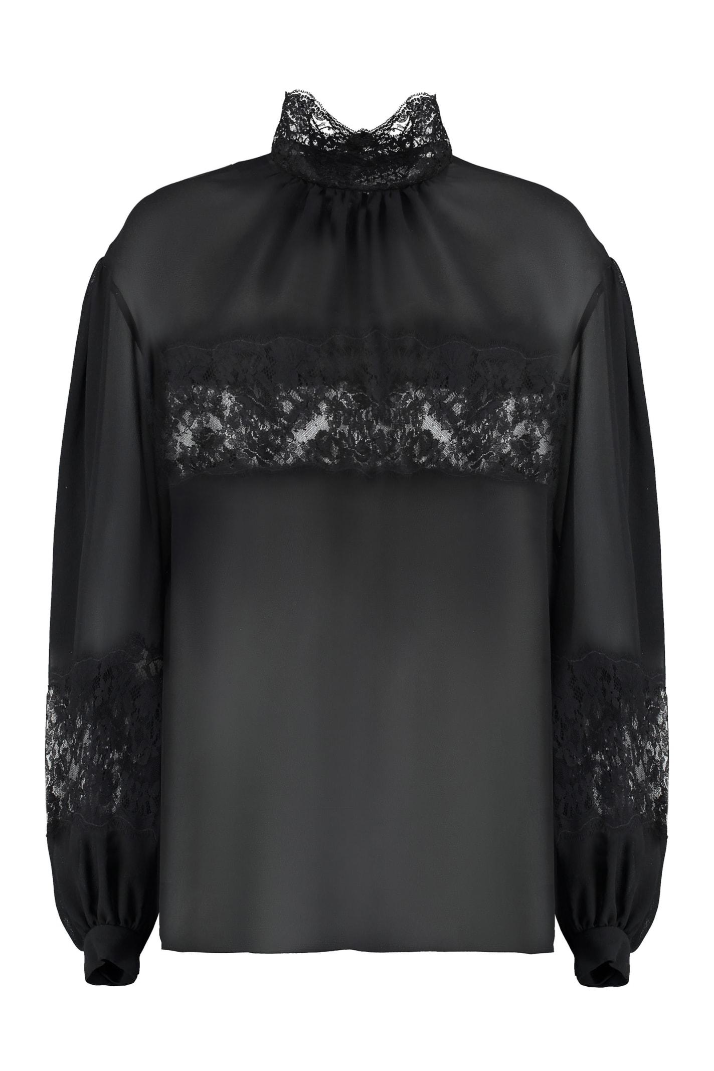 dolce & gabbana lace and georgette blouse