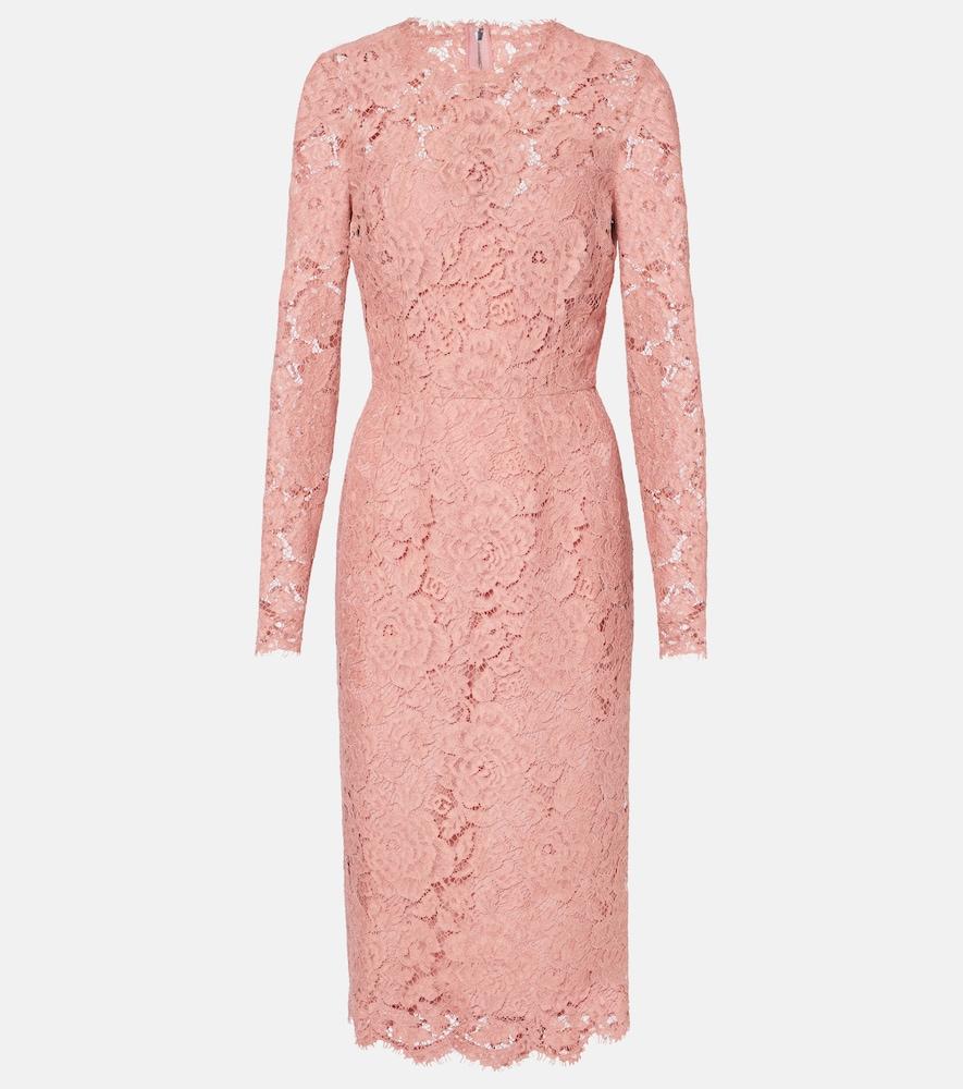 dolce & gabbana lace midi dress