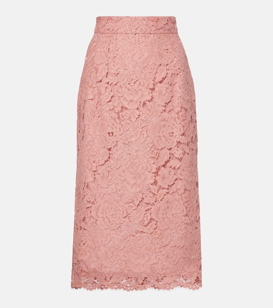 dolce & gabbana lace midi skirt