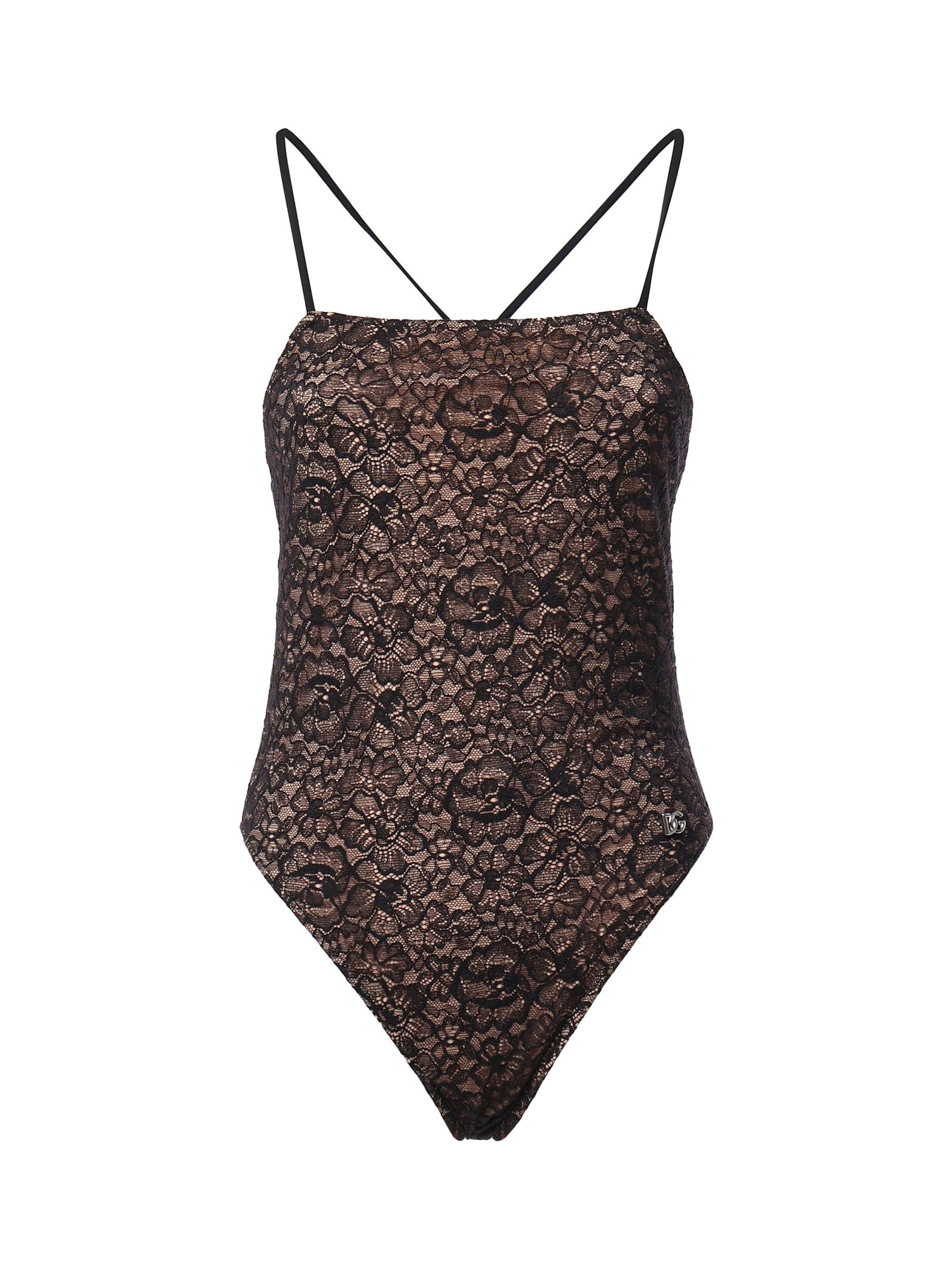 dolce & gabbana lace one-piece swimsuit