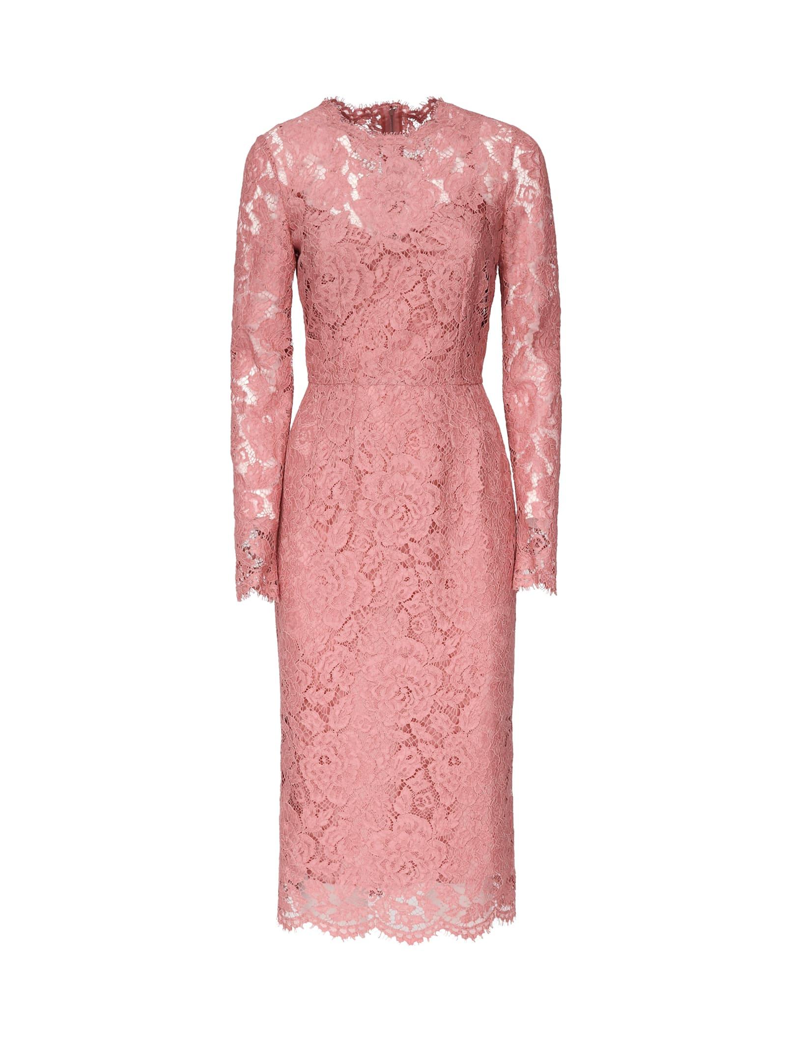 dolce & gabbana lace sheath longuette dress