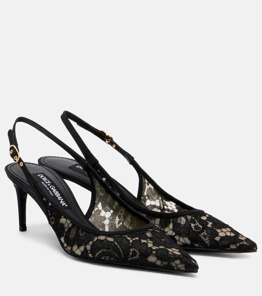 dolce & gabbana lace slingback pumps