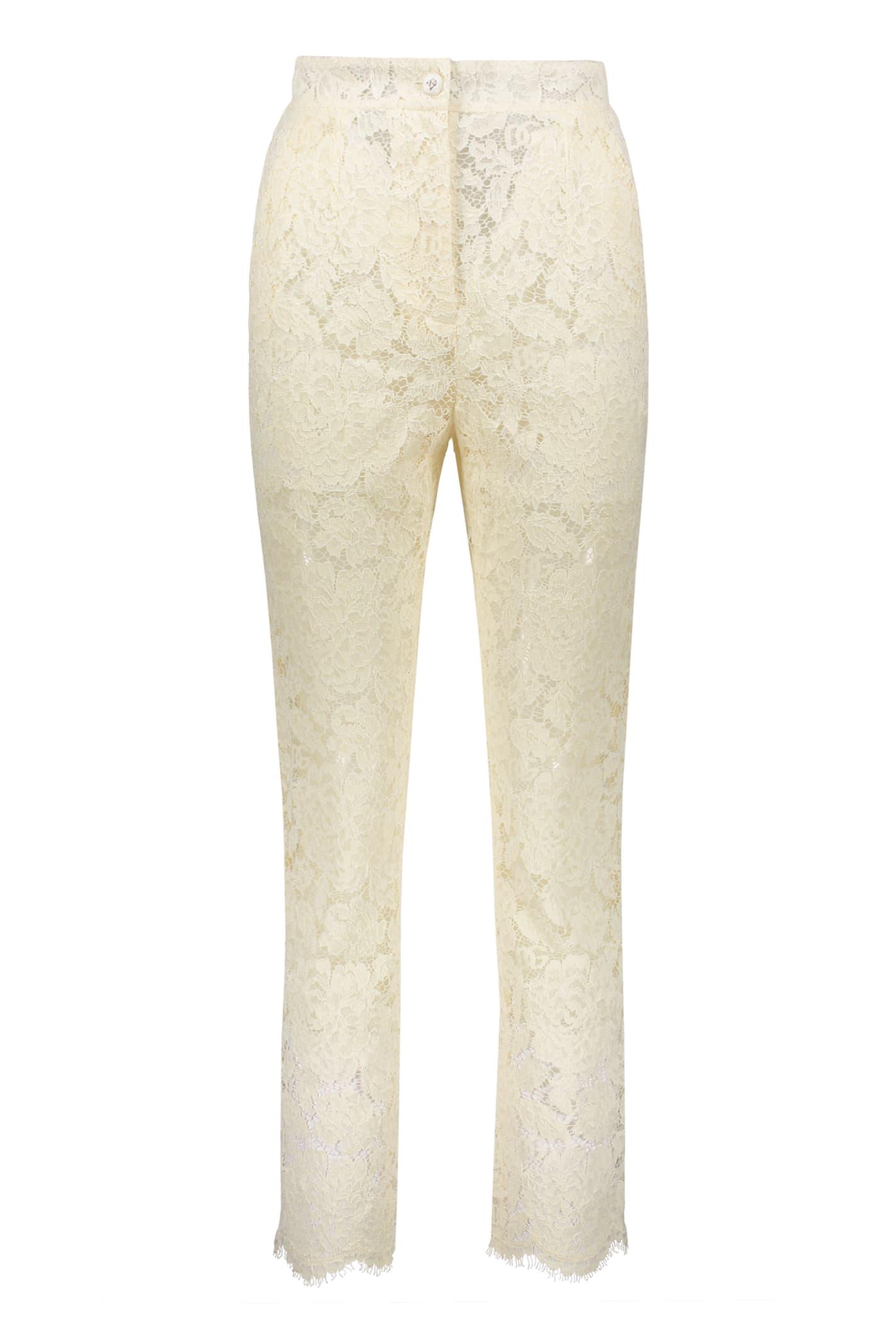 dolce & gabbana lace trousers