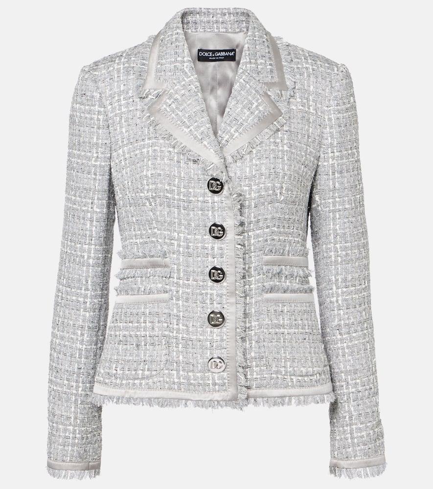 dolce & gabbana lamé bouclé jacket
