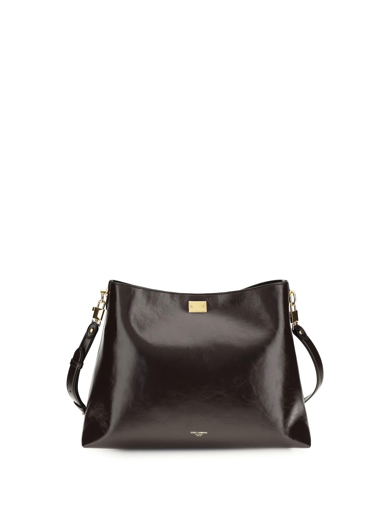 dolce & gabbana large vittoria leather shoulder bag