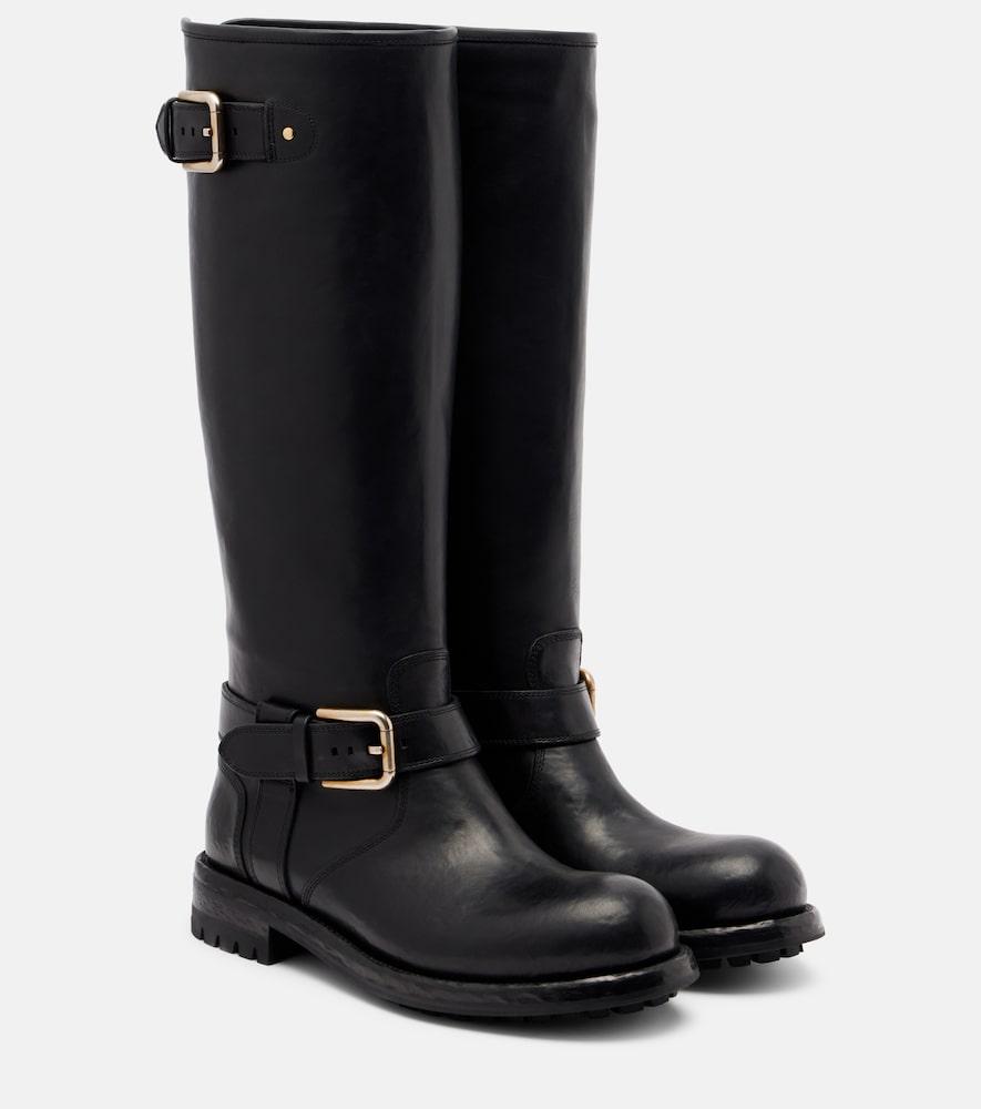 dolce & gabbana leather biker boots