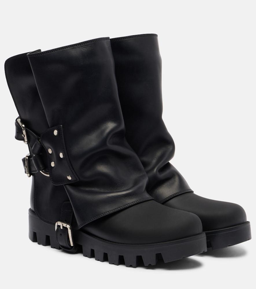 dolce & gabbana leather biker boots
