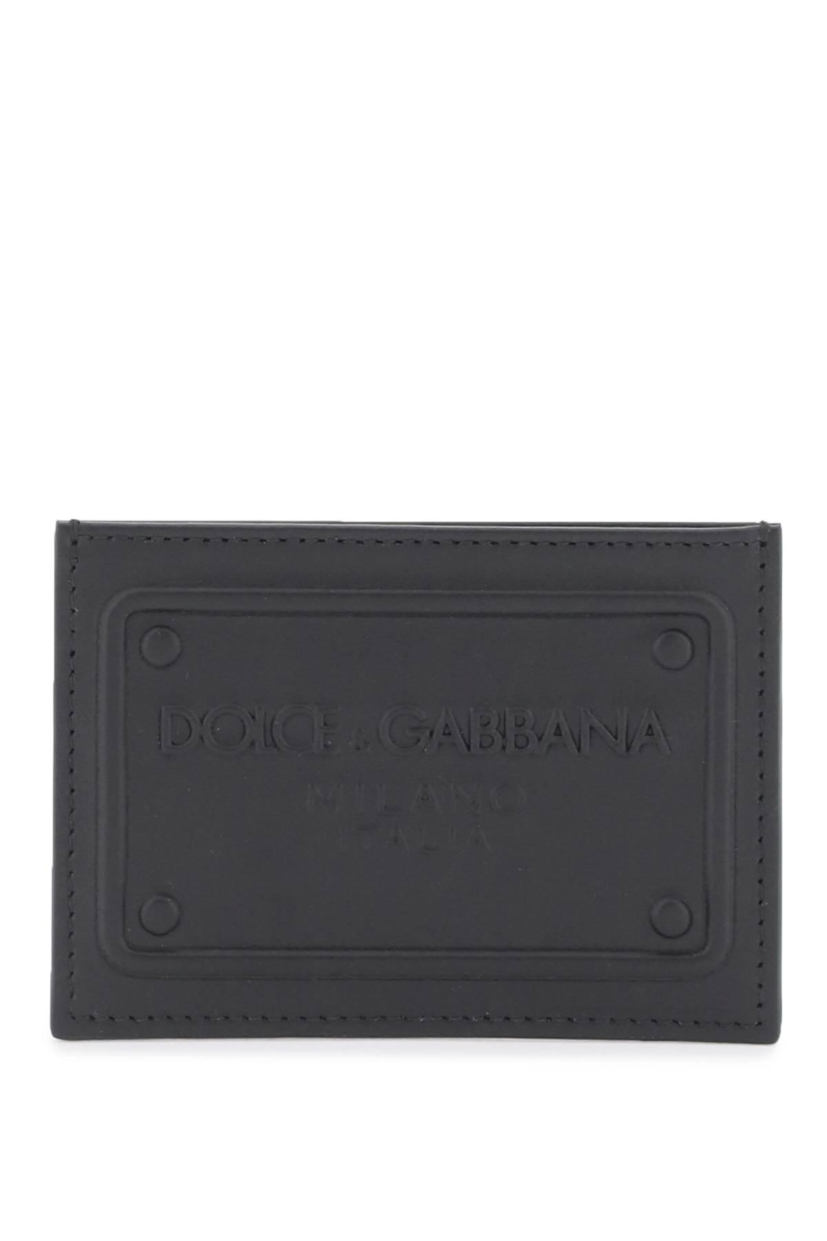 dolce & gabbana leather card holder with logo