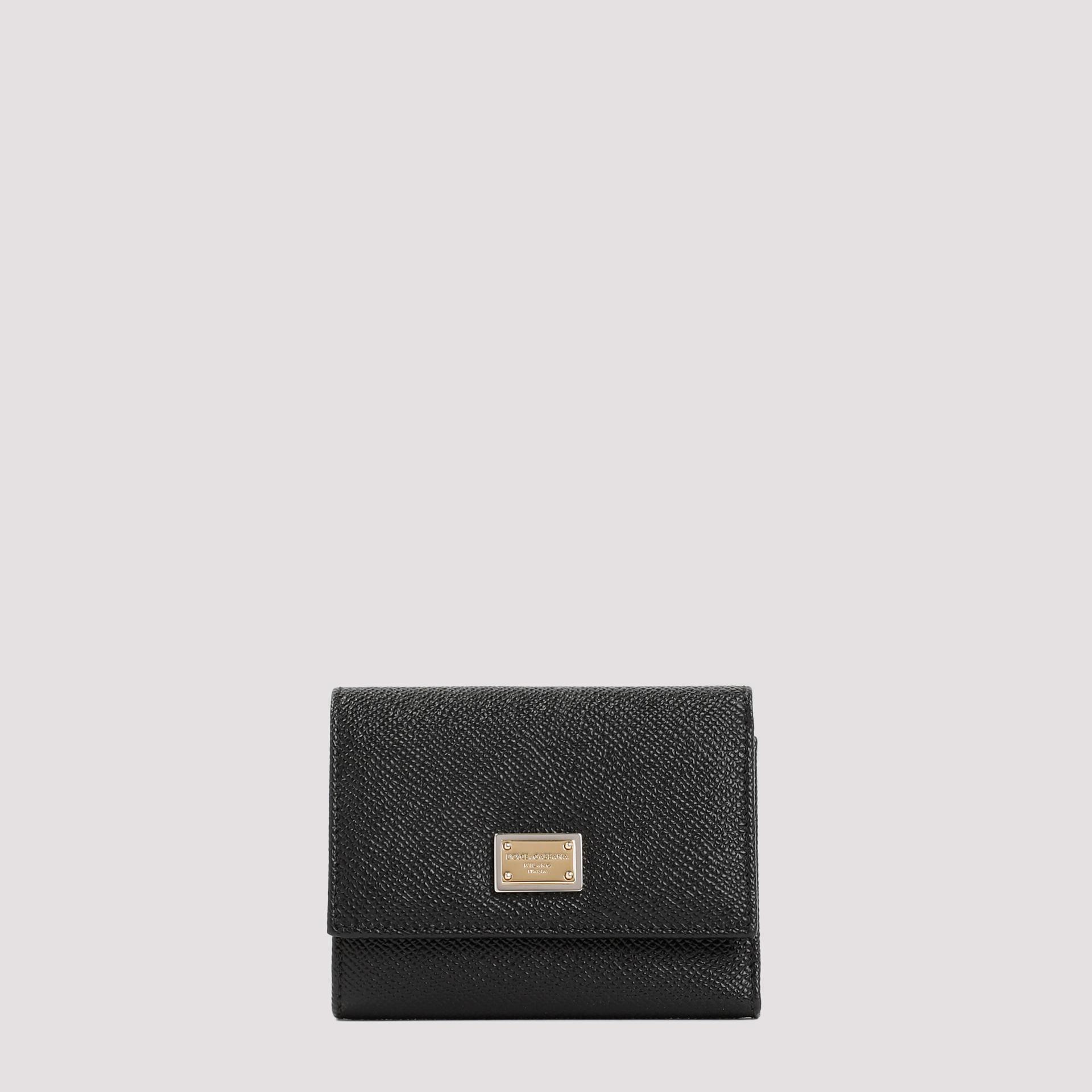 dolce & gabbana leather french flap wallet black calf smallleathergoods - women
