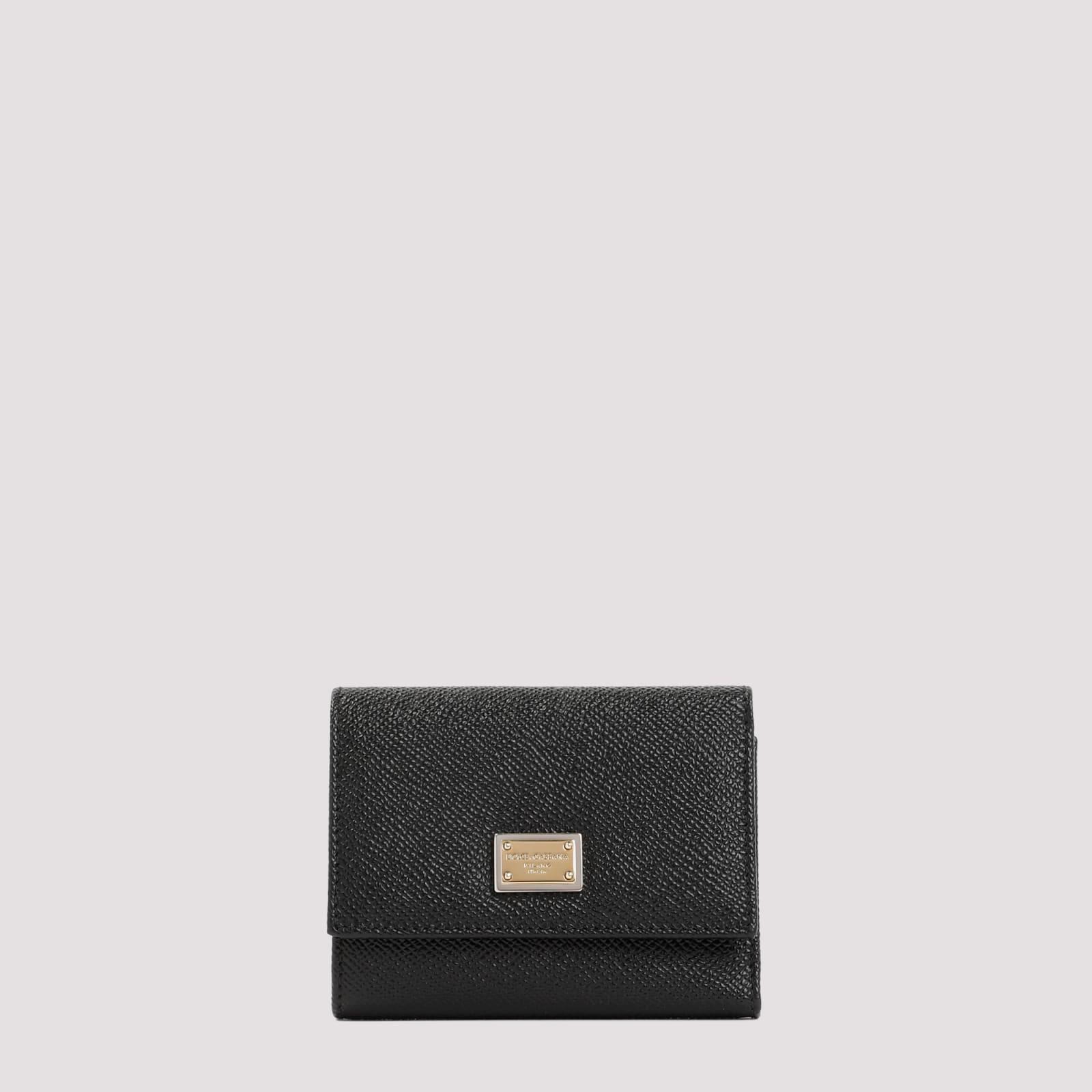 dolce & gabbana leather french flap wallet