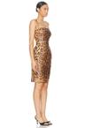 dolce & gabbana leather leopard print dress