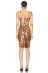 dolce & gabbana leather leopard print dress