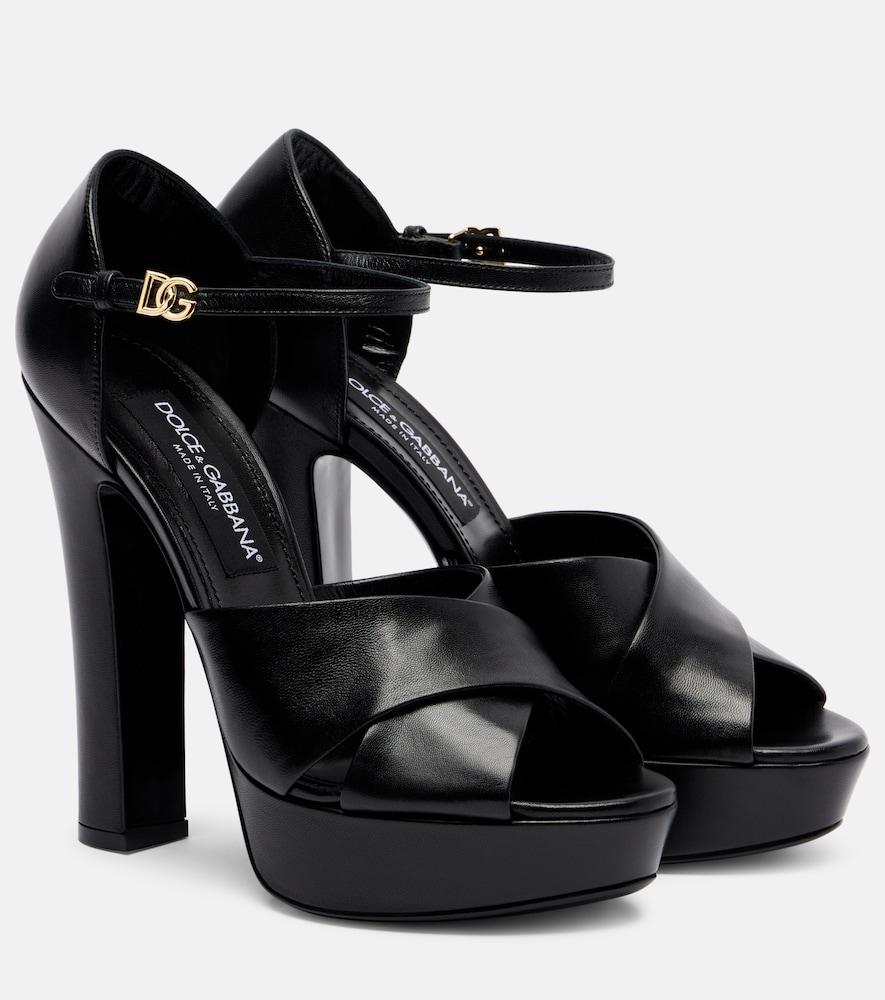 dolce & gabbana leather platform sandals