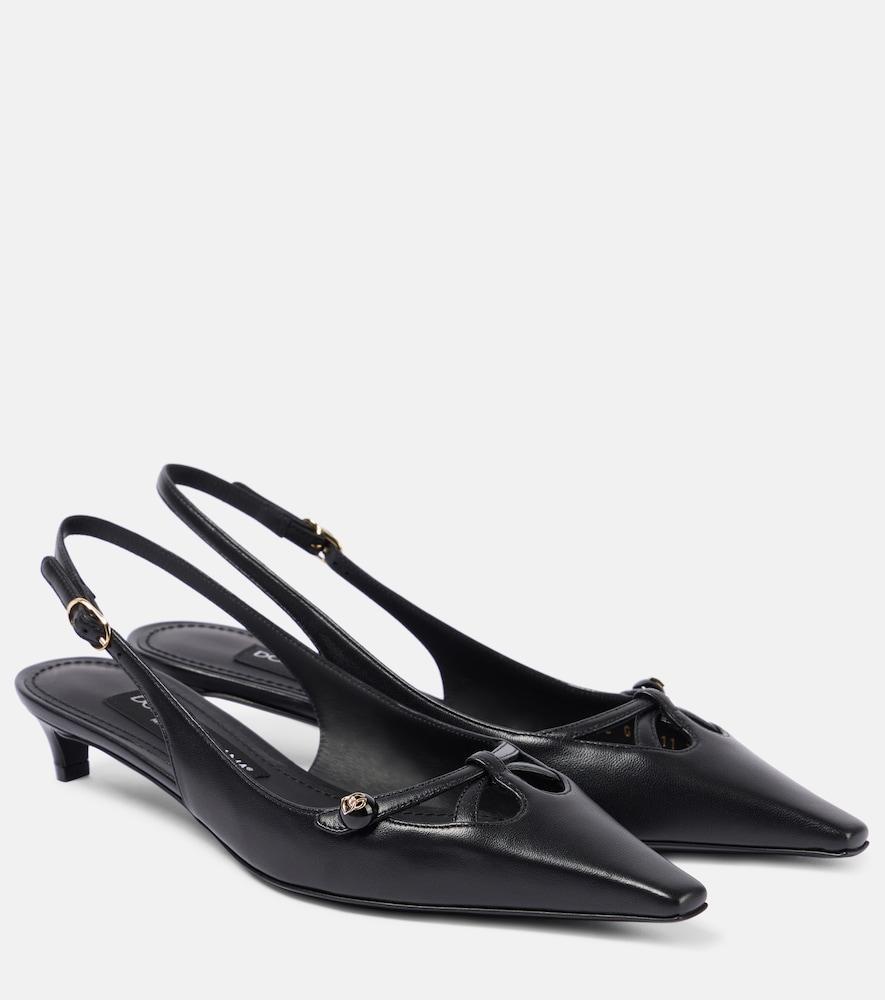 dolce & gabbana leather slingback pumps