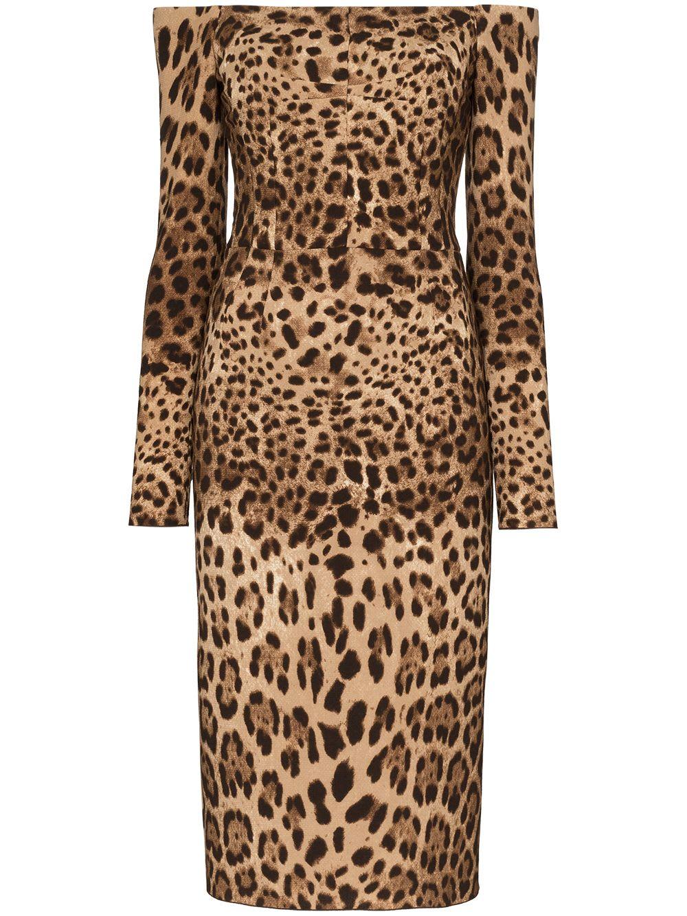 dolce & gabbana leopard printed dress