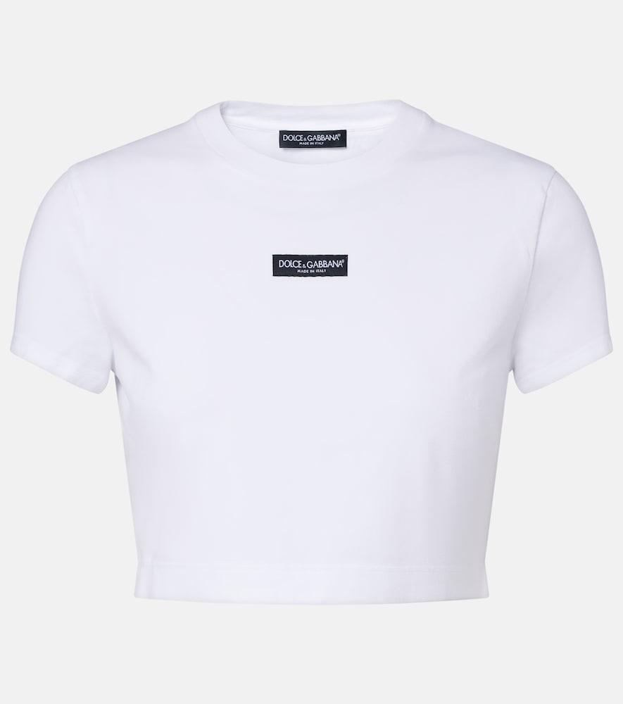 dolce & gabbana logo cropped cotton