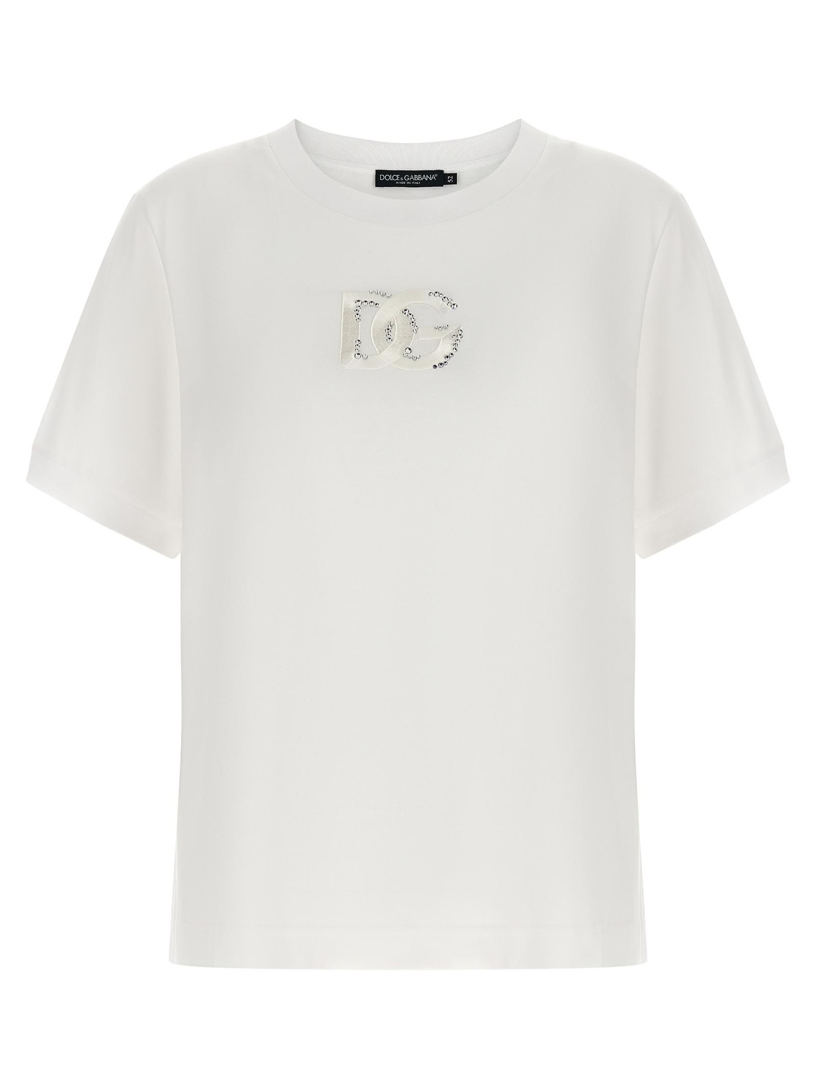 dolce & gabbana logo embroidery t-shirt