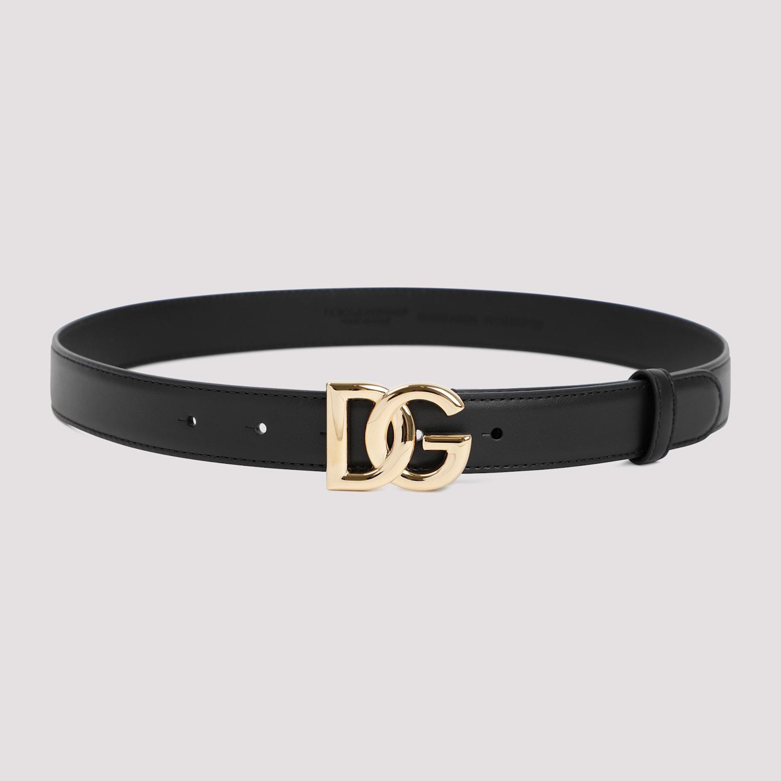 dolce & gabbana logo leather belt