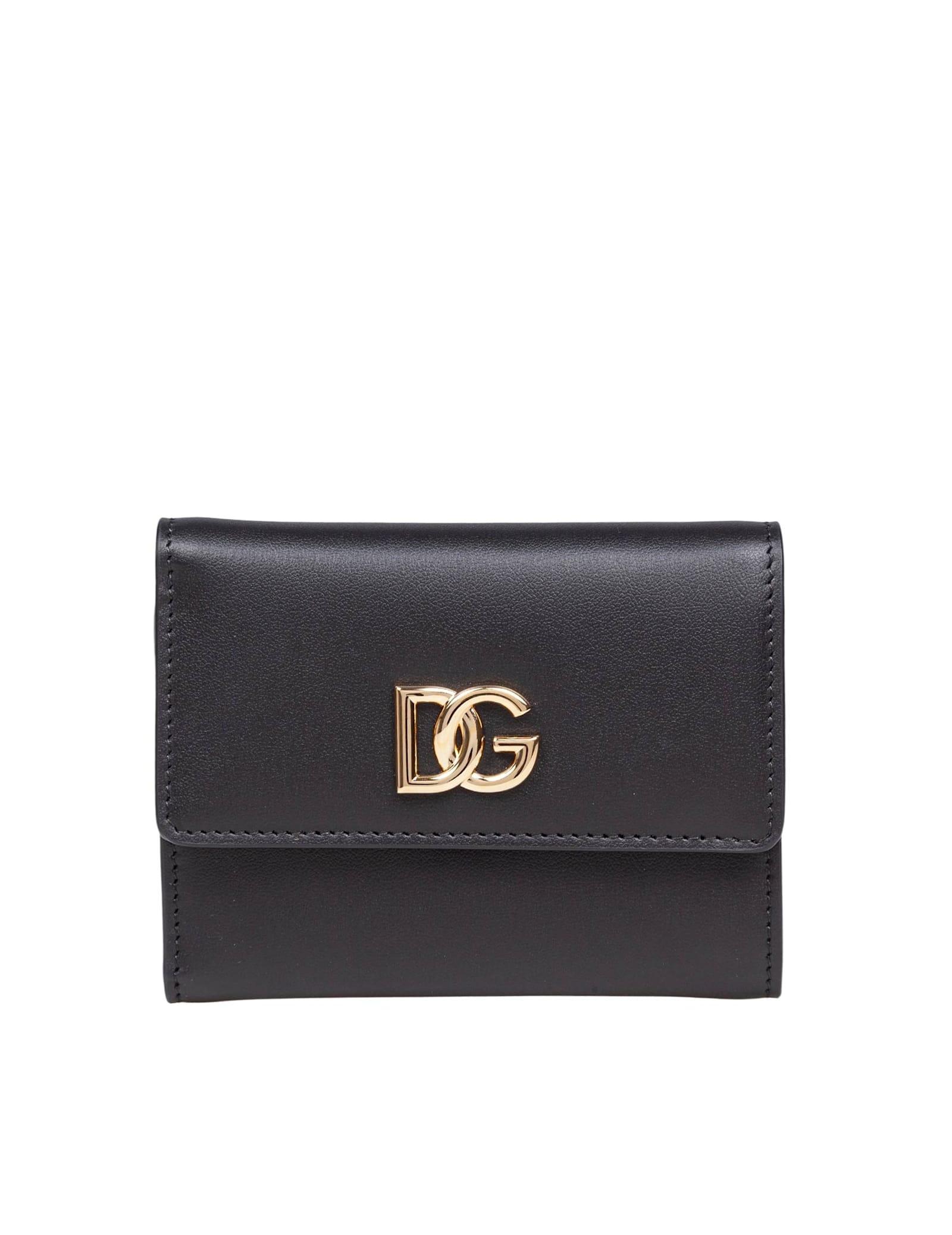 dolce & gabbana logo leather wallet