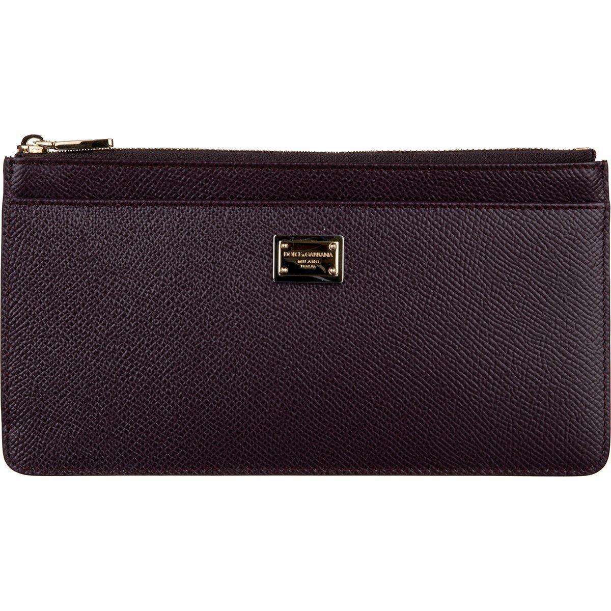 dolce & gabbana logo plaque zipped cardholder