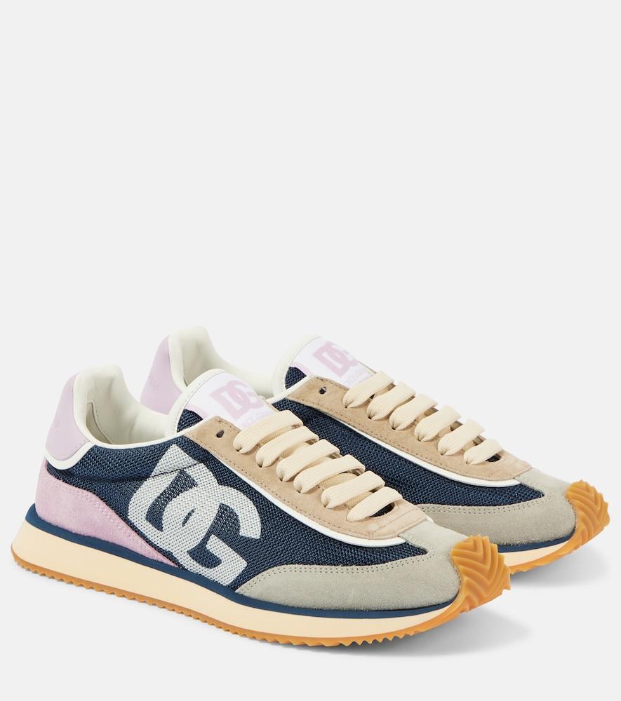 dolce & gabbana logo suede sneakers