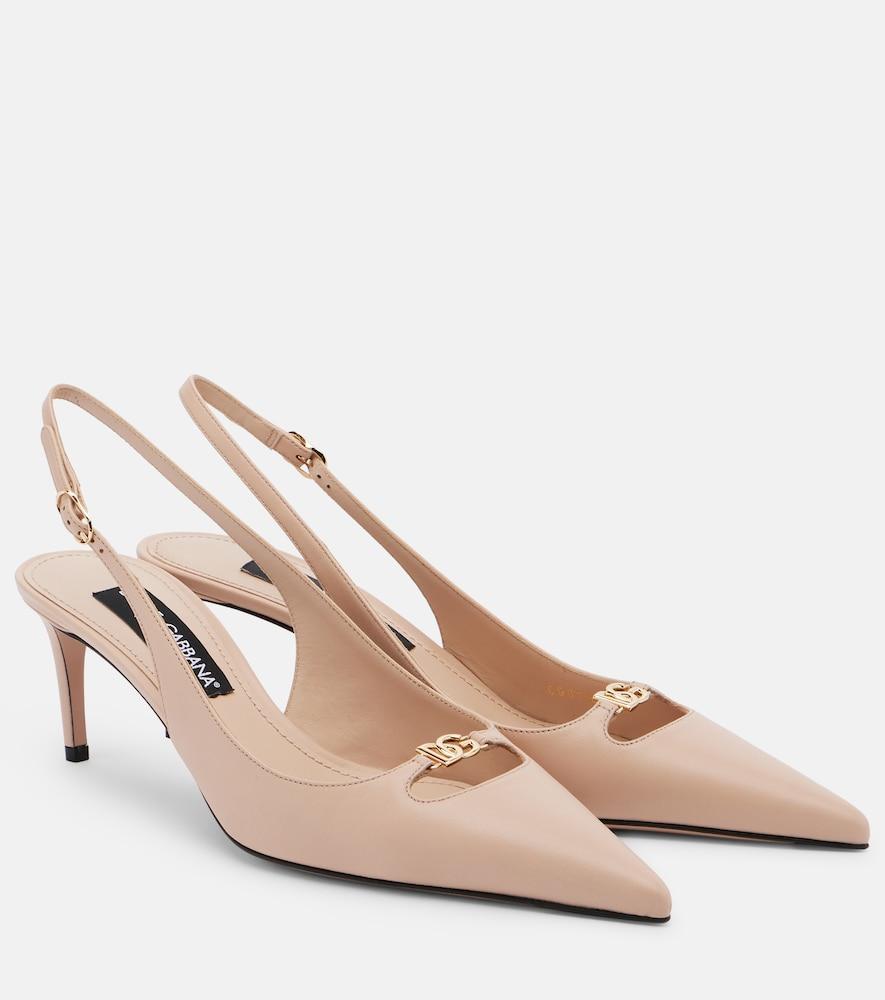 dolce & gabbana lollo dg leather slingback pumps