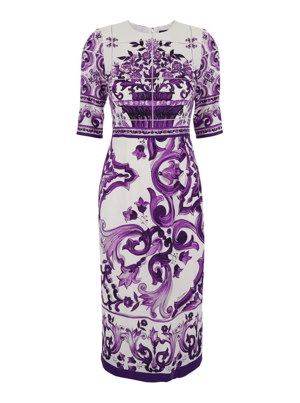 dolce & gabbana maiolica print dress