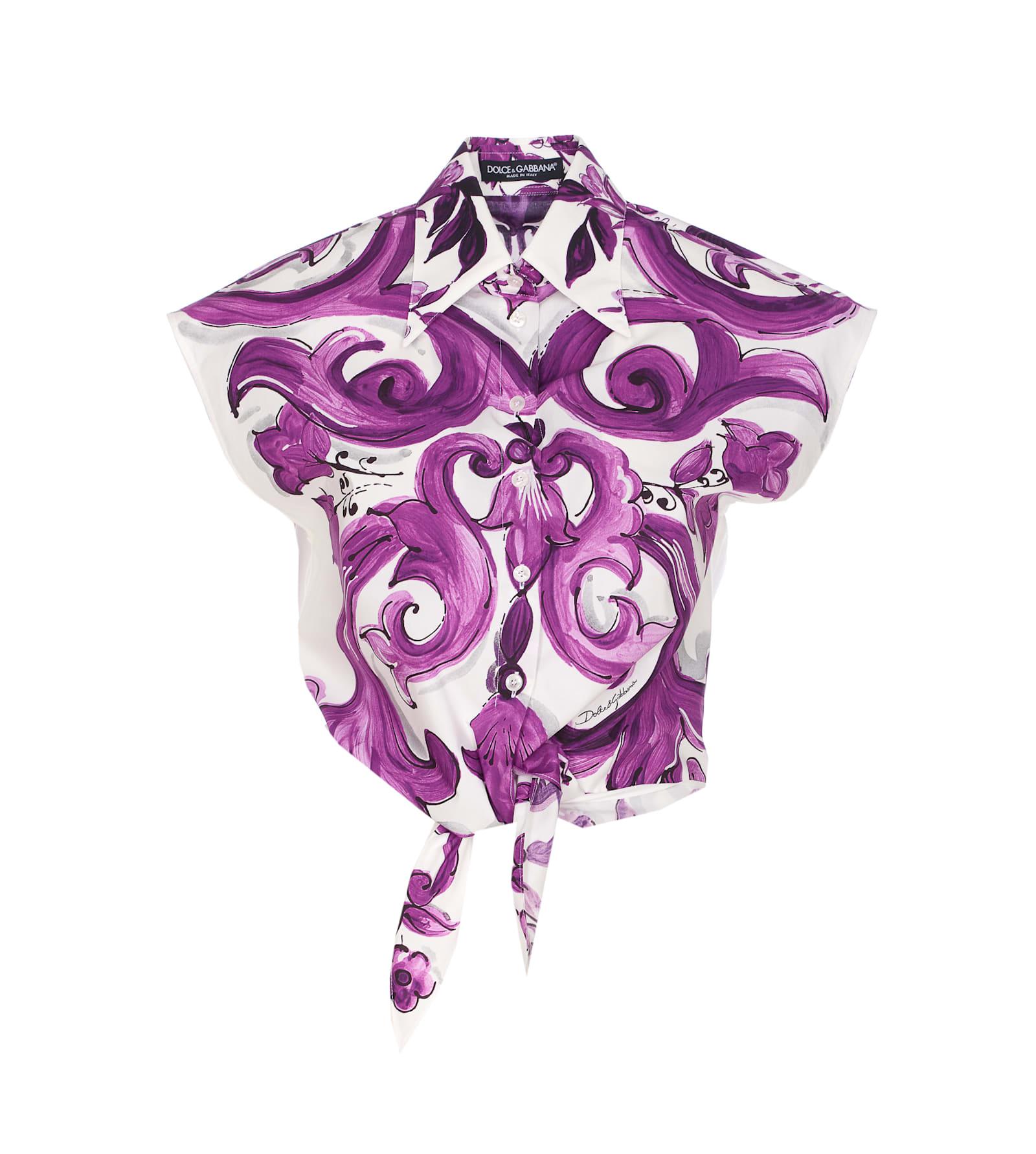 dolce & gabbana maiolica print shirt