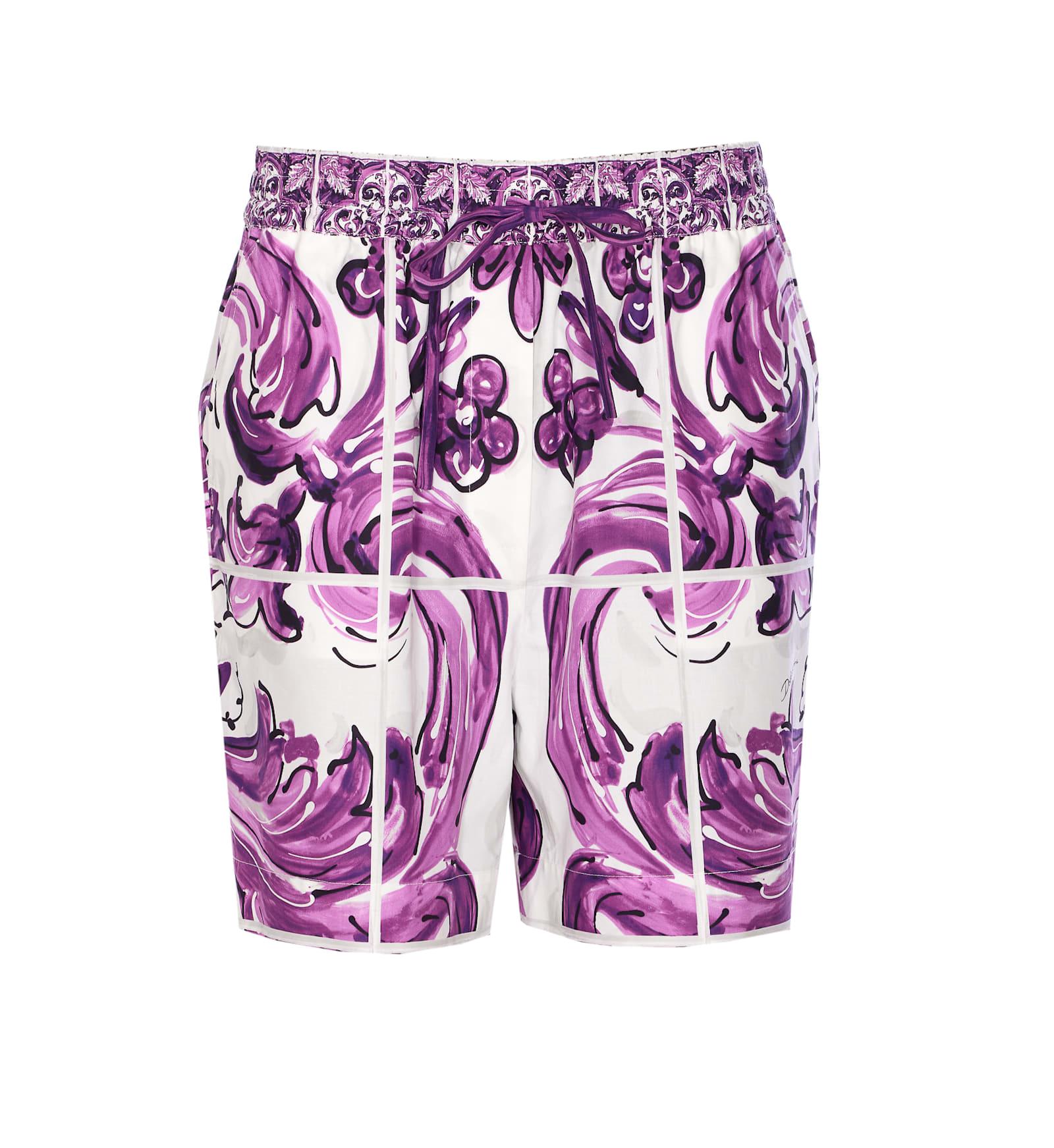 dolce & gabbana maiolica print shorts