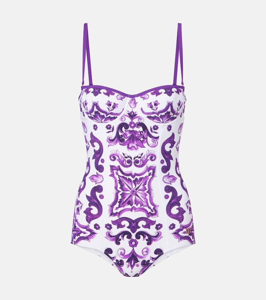 dolce & gabbana majolica balconette swimsuit